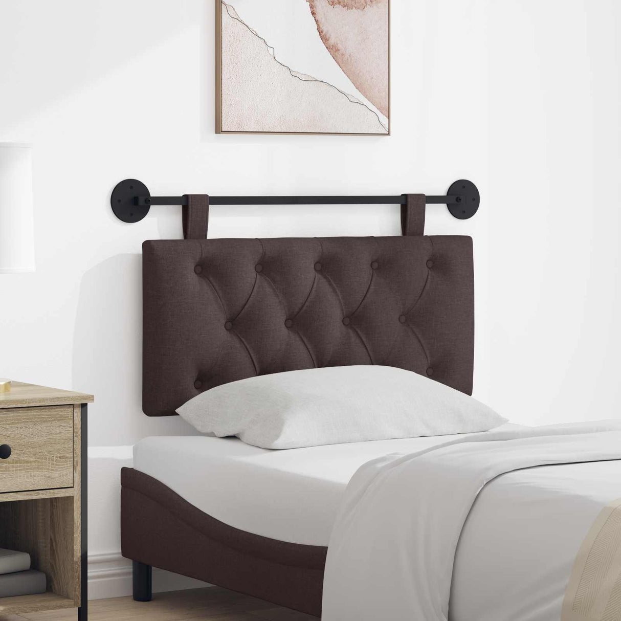 vidaXL Tête de lit suspendue Jean bleu 90 x 55 x 7 cm Tissu