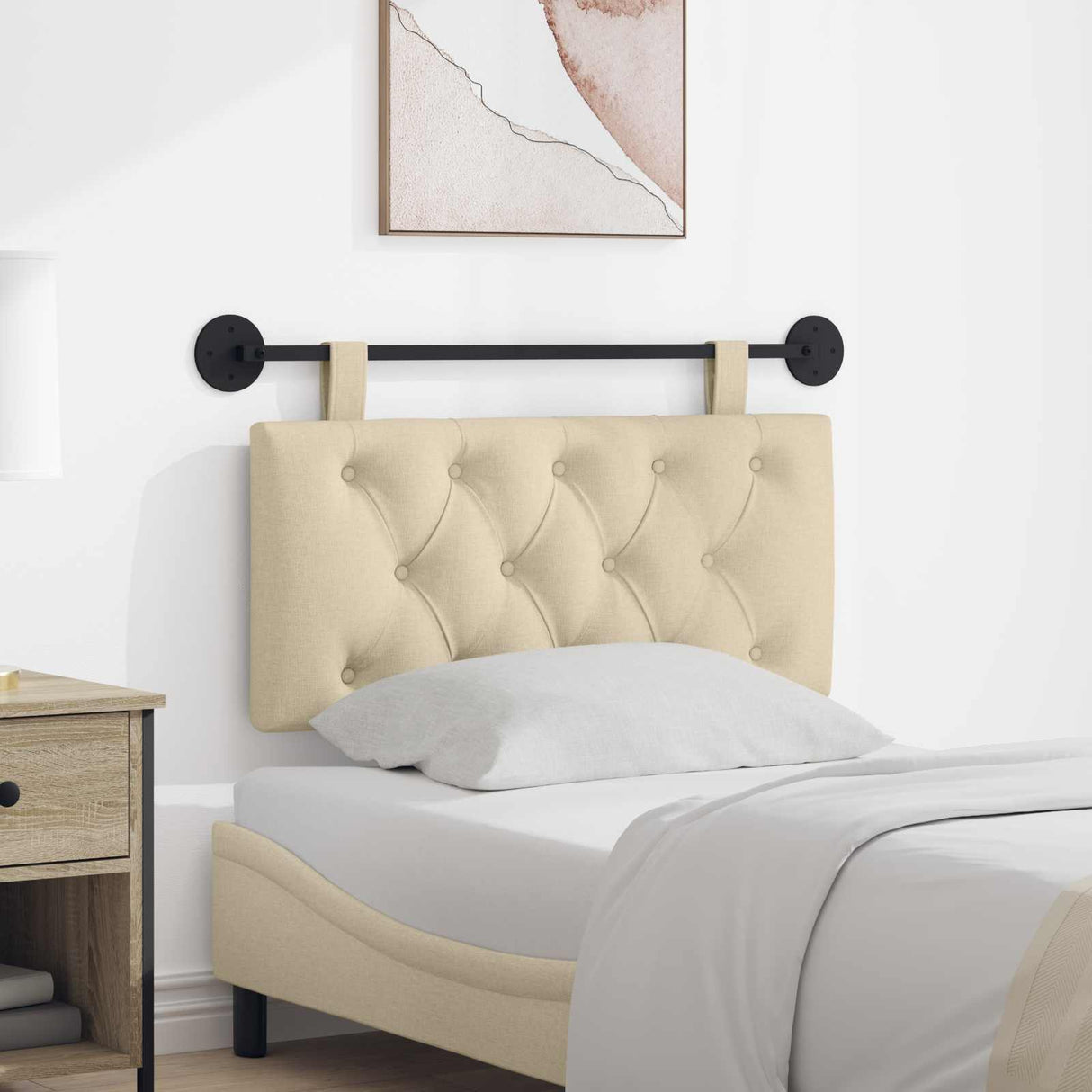 vidaXL Tête de lit suspendue Jean bleu 90 x 55 x 7 cm Tissu