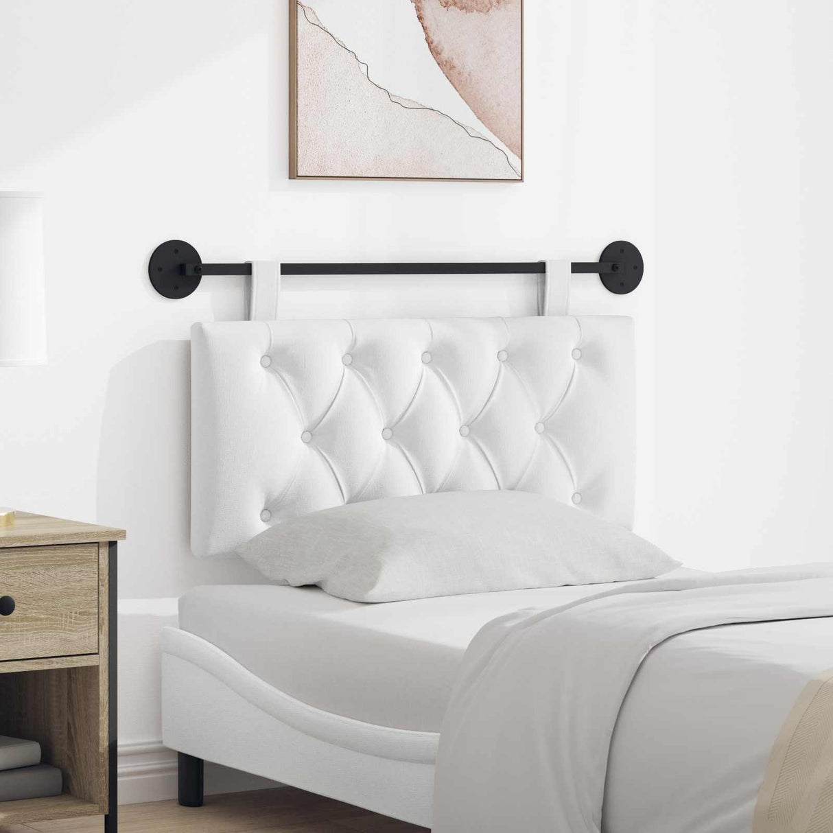 vidaXL Tête de lit suspendue Jean bleu 90 x 55 x 7 cm Tissu