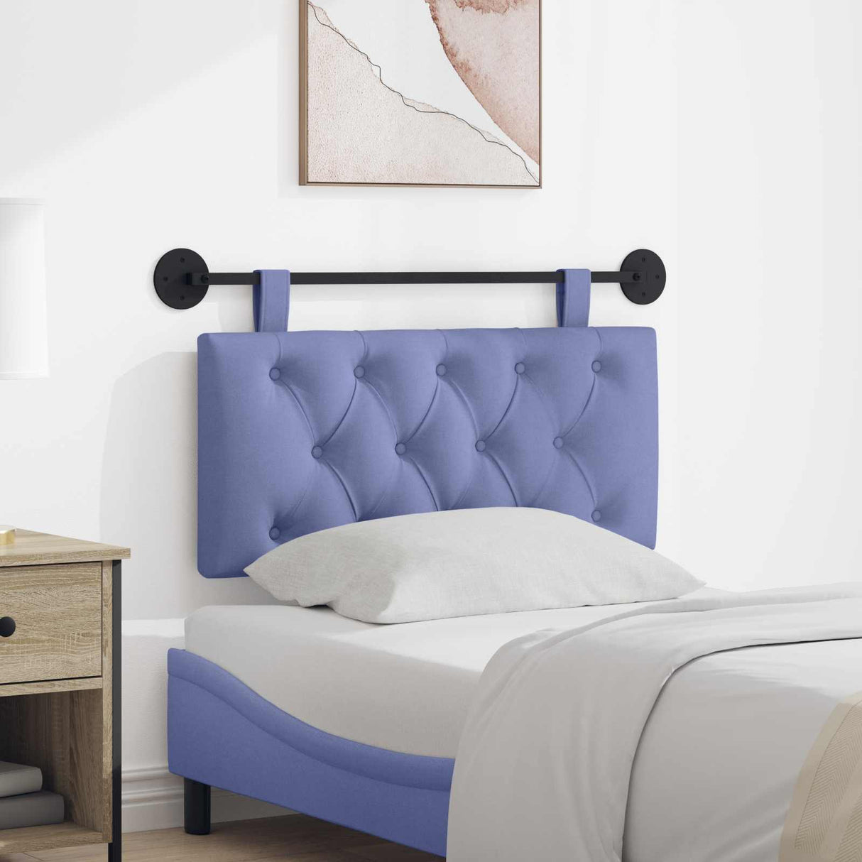 vidaXL Tête de lit suspendue Jean bleu 90 x 55 x 7 cm Tissu