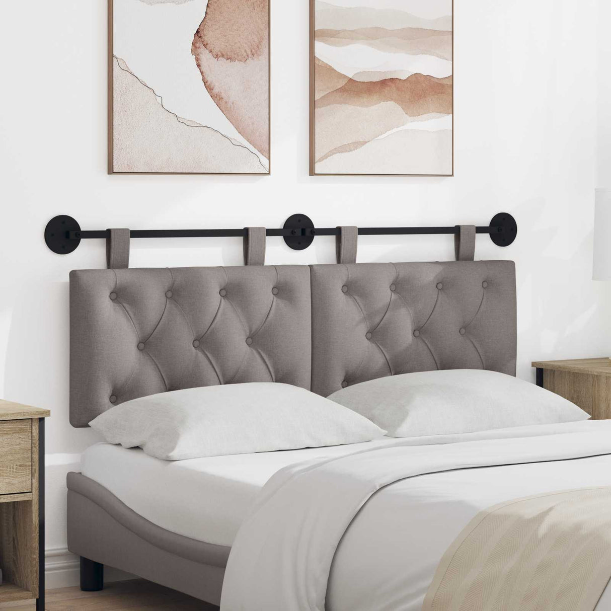 vidaXL Tête de lit suspendue Jean bleu 90 x 55 x 7 cm Tissu