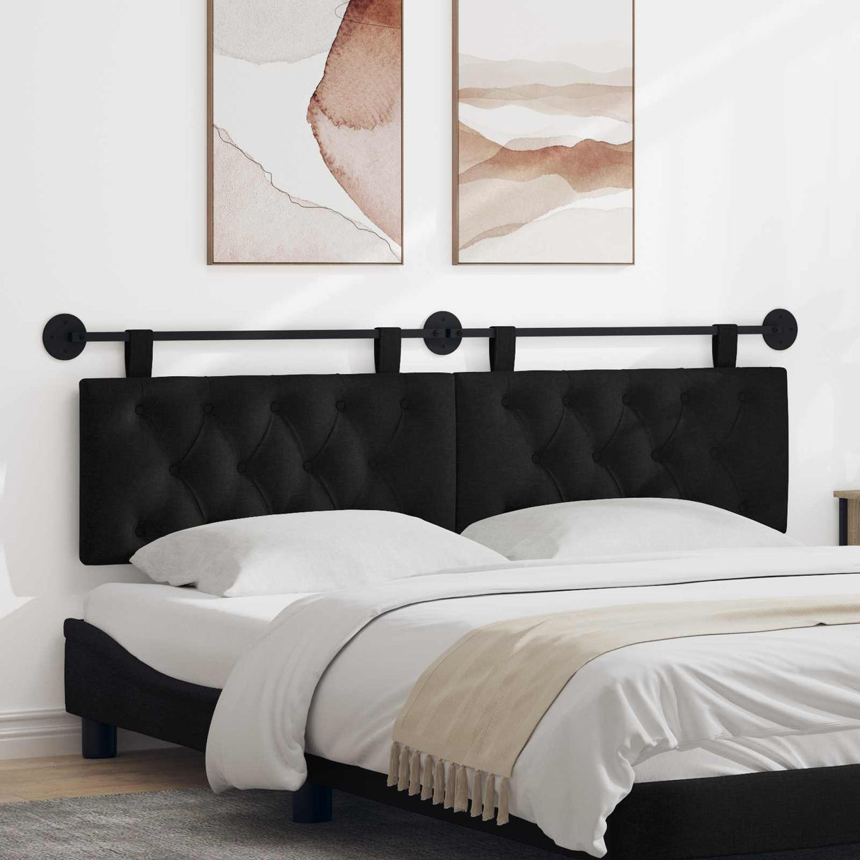 vidaXL Tête de lit suspendue Jean bleu 90 x 55 x 7 cm Tissu
