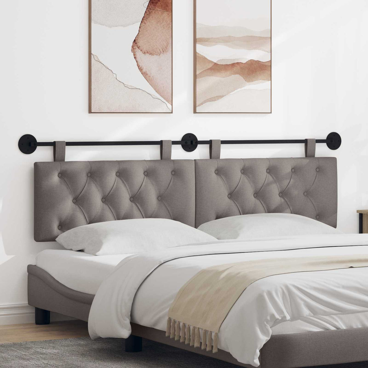 vidaXL Tête de lit suspendue Jean bleu 90 x 55 x 7 cm Tissu