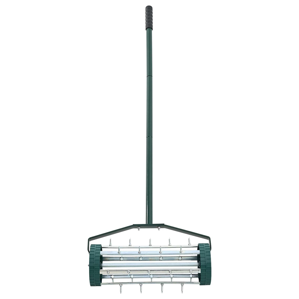 vidaXL Grasroller om te trekken met beluchtingsklemmen Groen