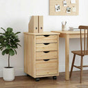 vidaXL Rolling Cabinet with Wheels White 34 x 39 x 56 cm Solid Pinewood