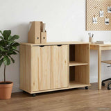 vidaXL Rollende kast Honing bruin 100 x 39 x 65,5 cm Massief vurenhout