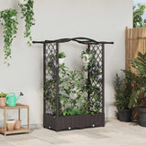 vidaXL Verhoogd Bed met Trellis en Dak Bruin 124 x 40 x 129 cm PP