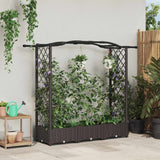 vidaXL Verhoogd Bed met Trellis en Dak Bruin 124 x 40 x 129 cm PP