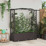 vidaXL Verhoogd Bed met Trellis en Dak Bruin 124 x 40 x 129 cm PP