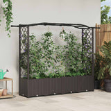 vidaXL Verhoogd Bed met Trellis en Dak Bruin 124 x 40 x 129 cm PP