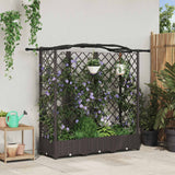 vidaXL Verhoogd Bed met Trellis en Dak Bruin 124 x 40 x 129 cm PP