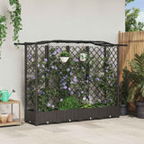 vidaXL Verhoogd Bed met Trellis en Dak Bruin 124 x 40 x 129 cm PP