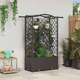 vidaXL Verhoogd Bed met Trellis en Dak Bruin 124 x 40 x 129 cm PP