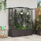 vidaXL Verhoogd Bed met Trellis en Dak Bruin 124 x 40 x 129 cm PP