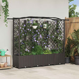 vidaXL Verhoogd Bed met Trellis en Dak Bruin 124 x 40 x 129 cm PP