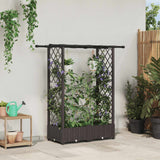 vidaXL Verhoogd Bed met Trellis en Dak Bruin 124 x 40 x 129 cm PP