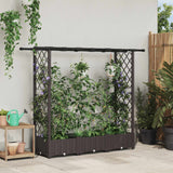 vidaXL Verhoogd Bed met Trellis en Dak Bruin 124 x 40 x 129 cm PP