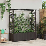 vidaXL Verhoogd Bed met Trellis en Dak Bruin 124 x 40 x 129 cm PP