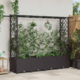 vidaXL Verhoogd Bed met Trellis en Dak Bruin 124 x 40 x 129 cm PP