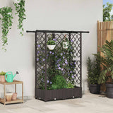 vidaXL Verhoogd Bed met Trellis en Dak Bruin 124 x 40 x 129 cm PP
