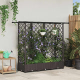 vidaXL Verhoogd Bed met Trellis en Dak Bruin 124 x 40 x 129 cm PP