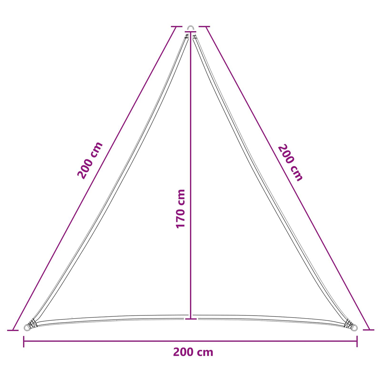 vidaXL Zonnezeil 160 g/m² 2,5x2,5x3,5 m HDPE antracietkleurig