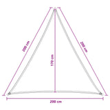 vidaXL Zonnezeil 160 g/m² 2,5x2,5x3,5 m HDPE antracietkleurig