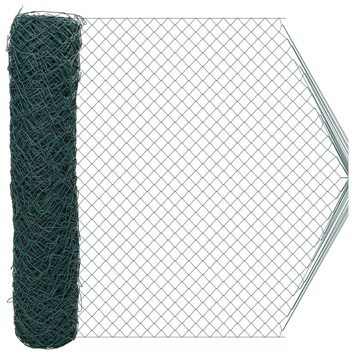 vidaXL Kettinglinkheining Groen 2 x 10 m Staal