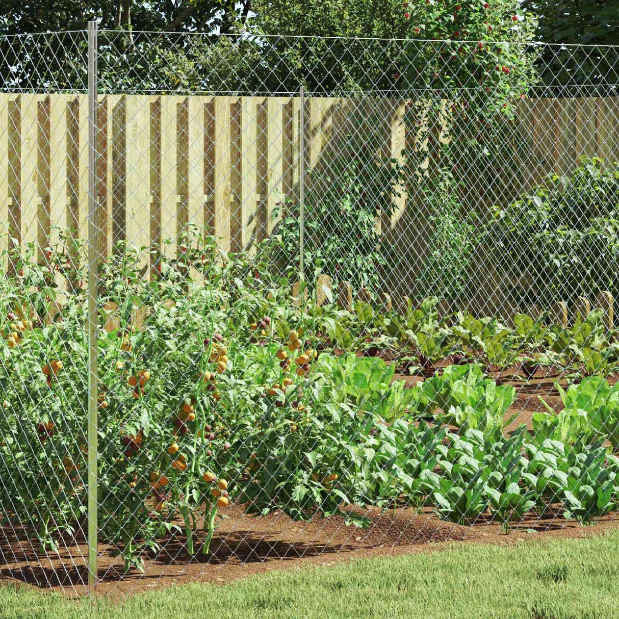 vidaXL Chain Link Fence Galvanized 2 x 10 m Steel