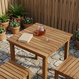 vidaXL Tafelblad 40 x 40 x 3,5 cm Vierkant Massief Teakhout Naturel