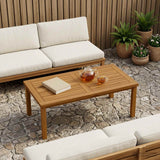 vidaXL Tabletop Rectangular Solid Teak Natural