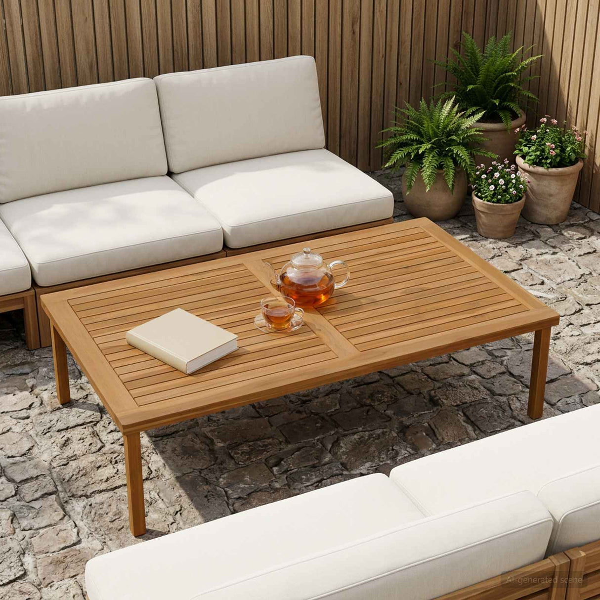 vidaXL Tabletop Rectangular Solid Teak Natural