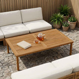 vidaXL Tabletop Rectangular Solid Teak Natural