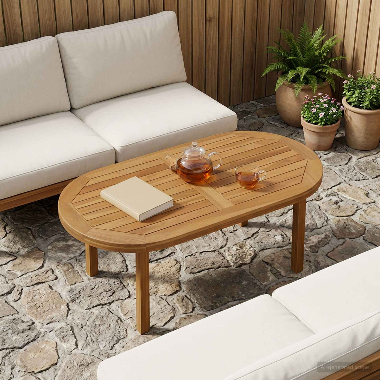 vidaXL Tabletop Rectangular Solid Teak Natural