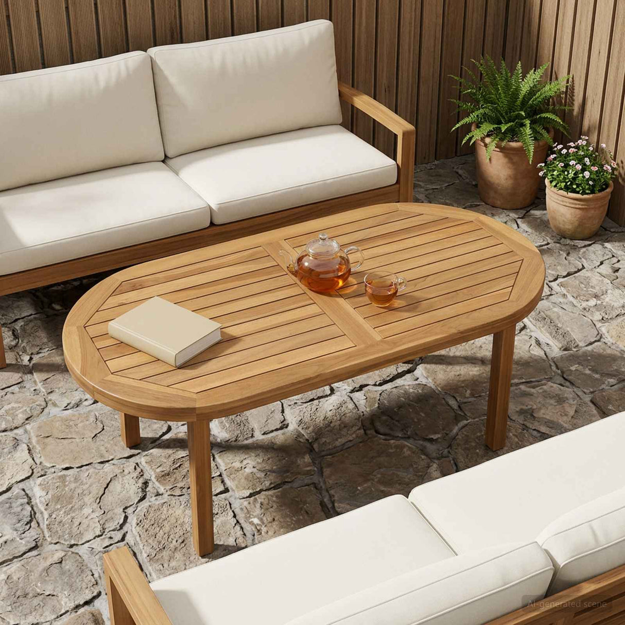 vidaXL Tabletop Rectangular Solid Teak Natural