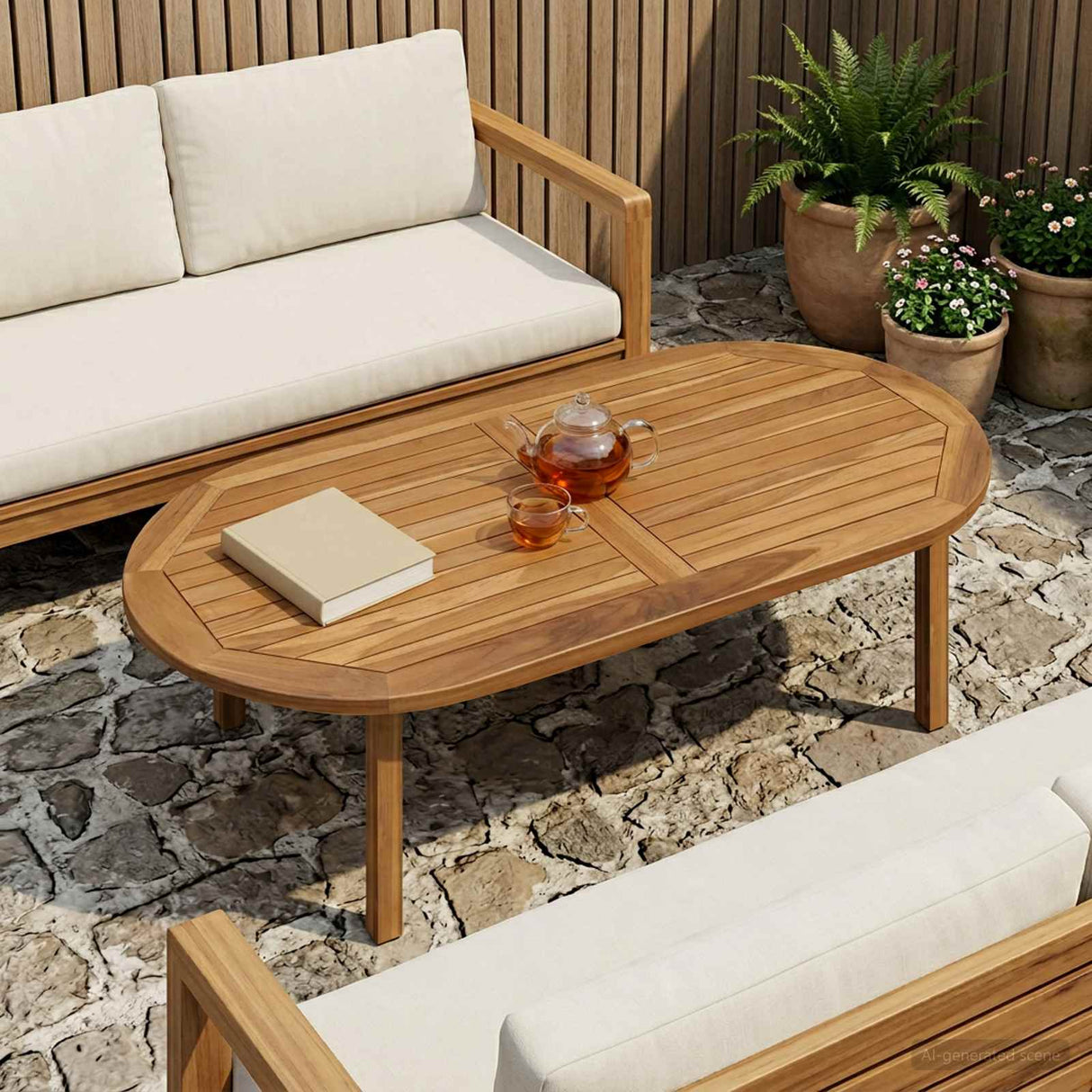 vidaXL Tabletop Rectangular Solid Teak Natural