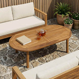 vidaXL Tabletop Rectangular Solid Teak Natural