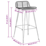 vidaXL Barkruk 44 x 46 x 91 cm Staalstaaf Dia, 10mm