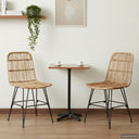 vidaXL Eetstoel 2 pcs Naturel 41 x 55 x 85 cm Riet en Staal