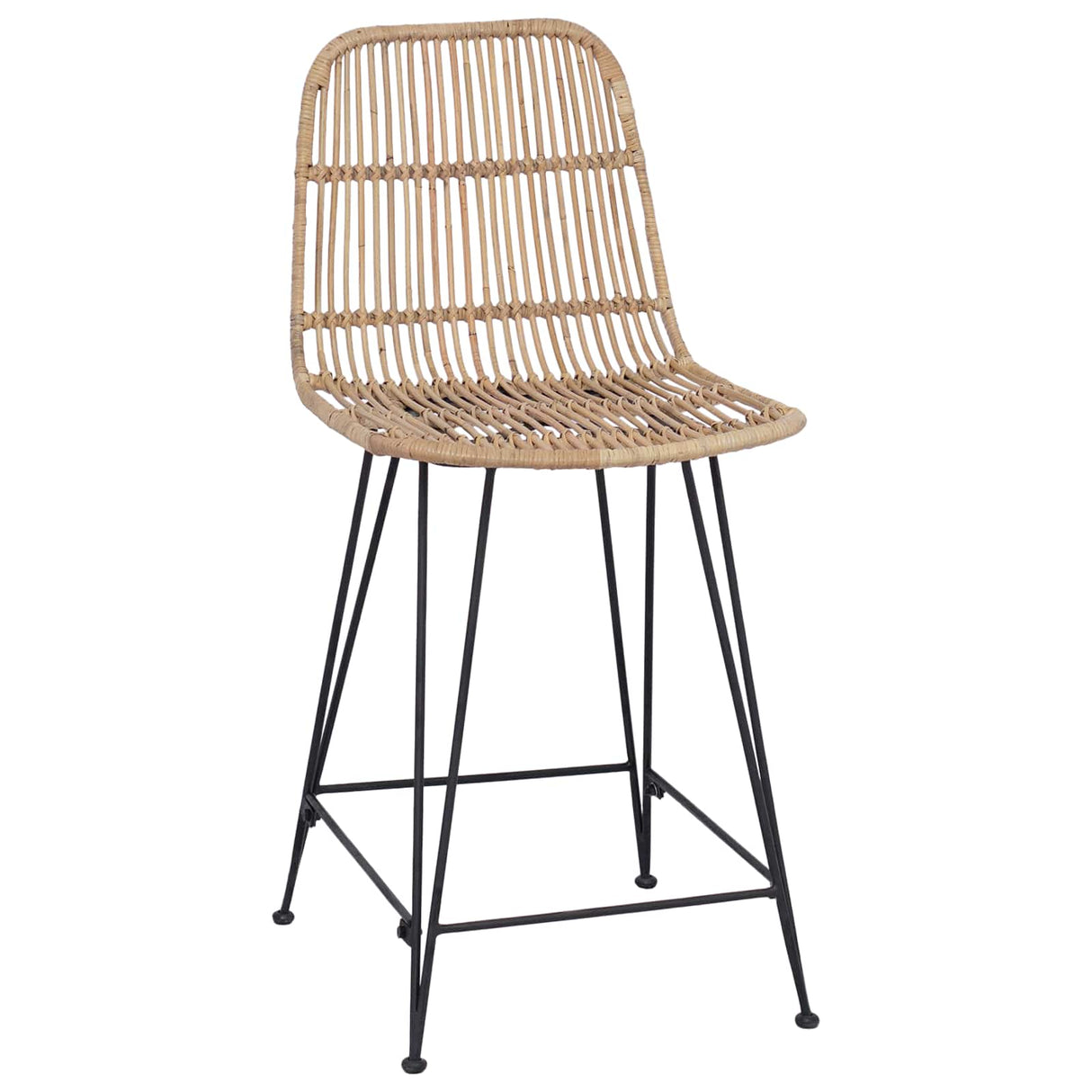 vidaXL Barkruk 2 pcs Naturel 44 x 54 x 96 cm Riet en Staal