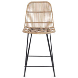 vidaXL Barkruk 2 pcs Naturel 44 x 54 x 96 cm Riet en Staal