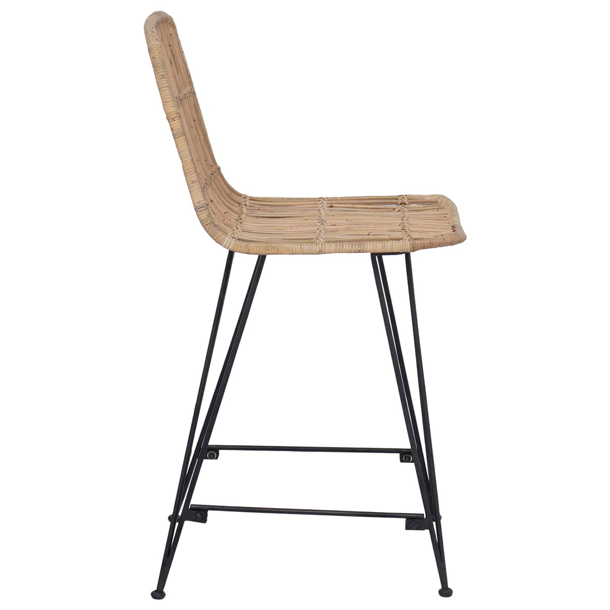 vidaXL Barkruk 2 pcs Naturel 44 x 54 x 96 cm Riet en Staal