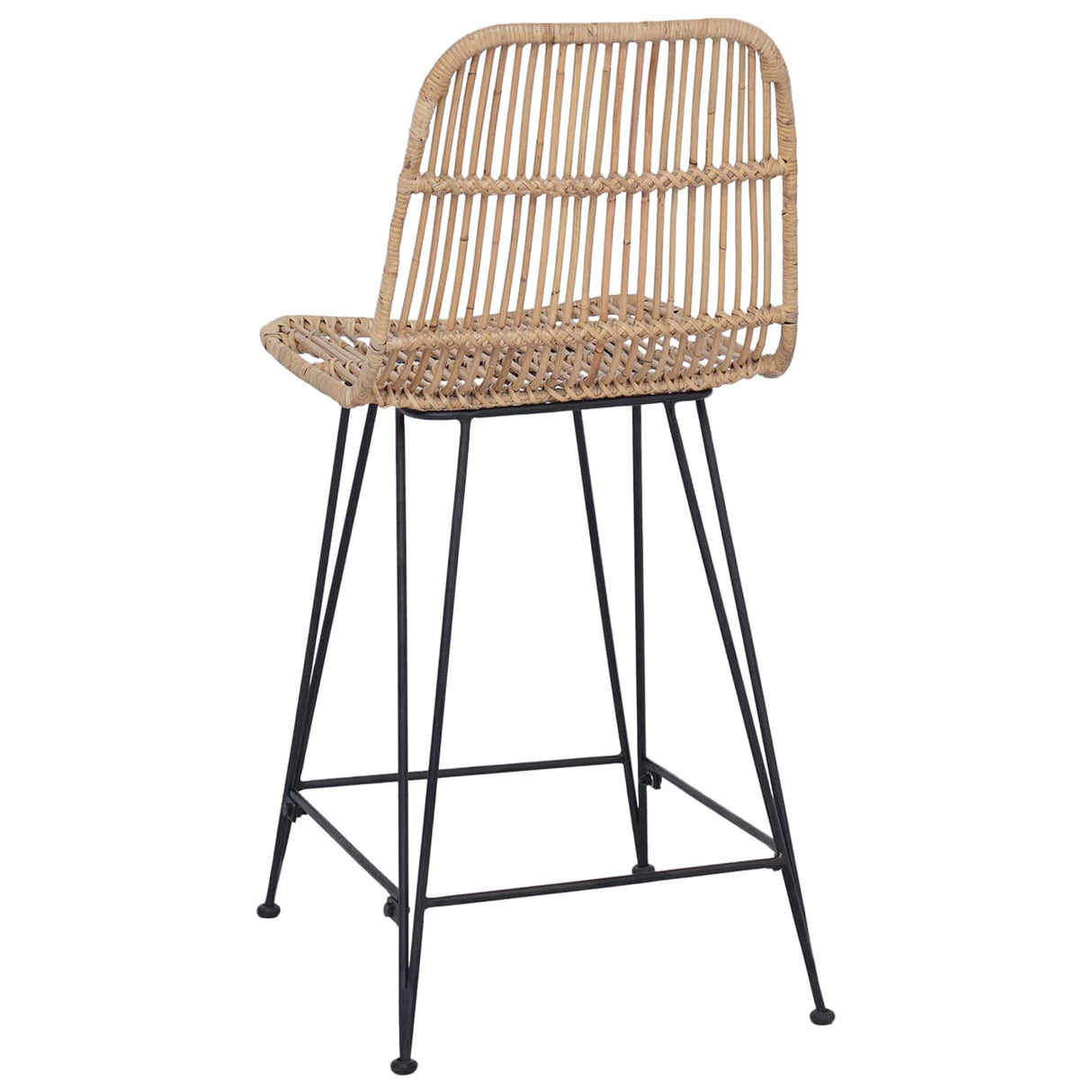 vidaXL Barkruk 2 pcs Naturel 44 x 54 x 96 cm Riet en Staal