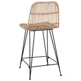 vidaXL Barkruk 2 pcs Naturel 44 x 54 x 96 cm Riet en Staal