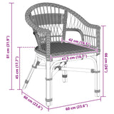 vidaXL Stapelstoel Naturel 60 x 60 x 81 cm Rattan