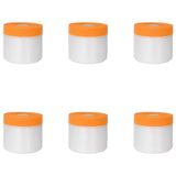 vidaXL Dust Sheet with Adhesive Tape 6 pcs Transparent 30 x 3300 cm HDPE