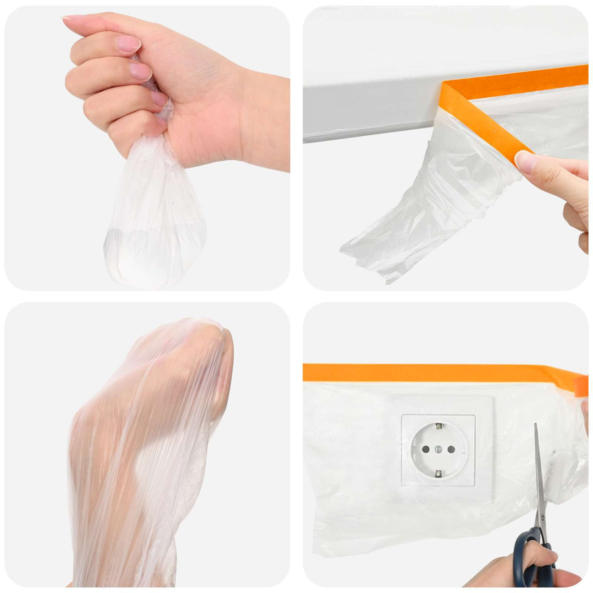 vidaXL Dust Sheet with Adhesive Tape 6 pcs Transparent 30 x 3300 cm HDPE
