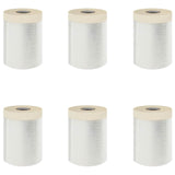 vidaXL Afplaktape met lijm 6 pcs Doorzichtig 30 x 3300 cm HDPE