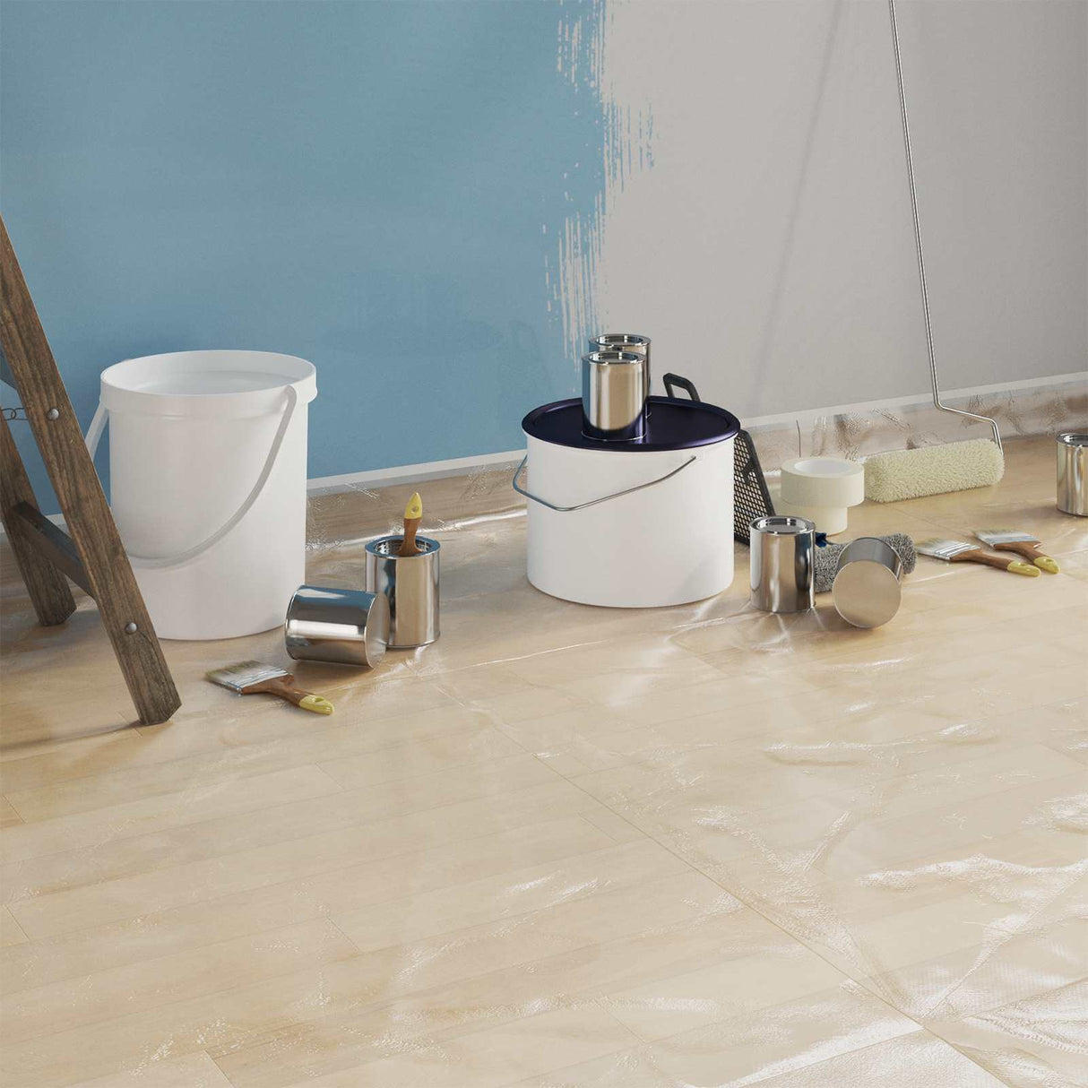 vidaXL Afplaktape met lijm 6 pcs Doorzichtig 30 x 3300 cm HDPE