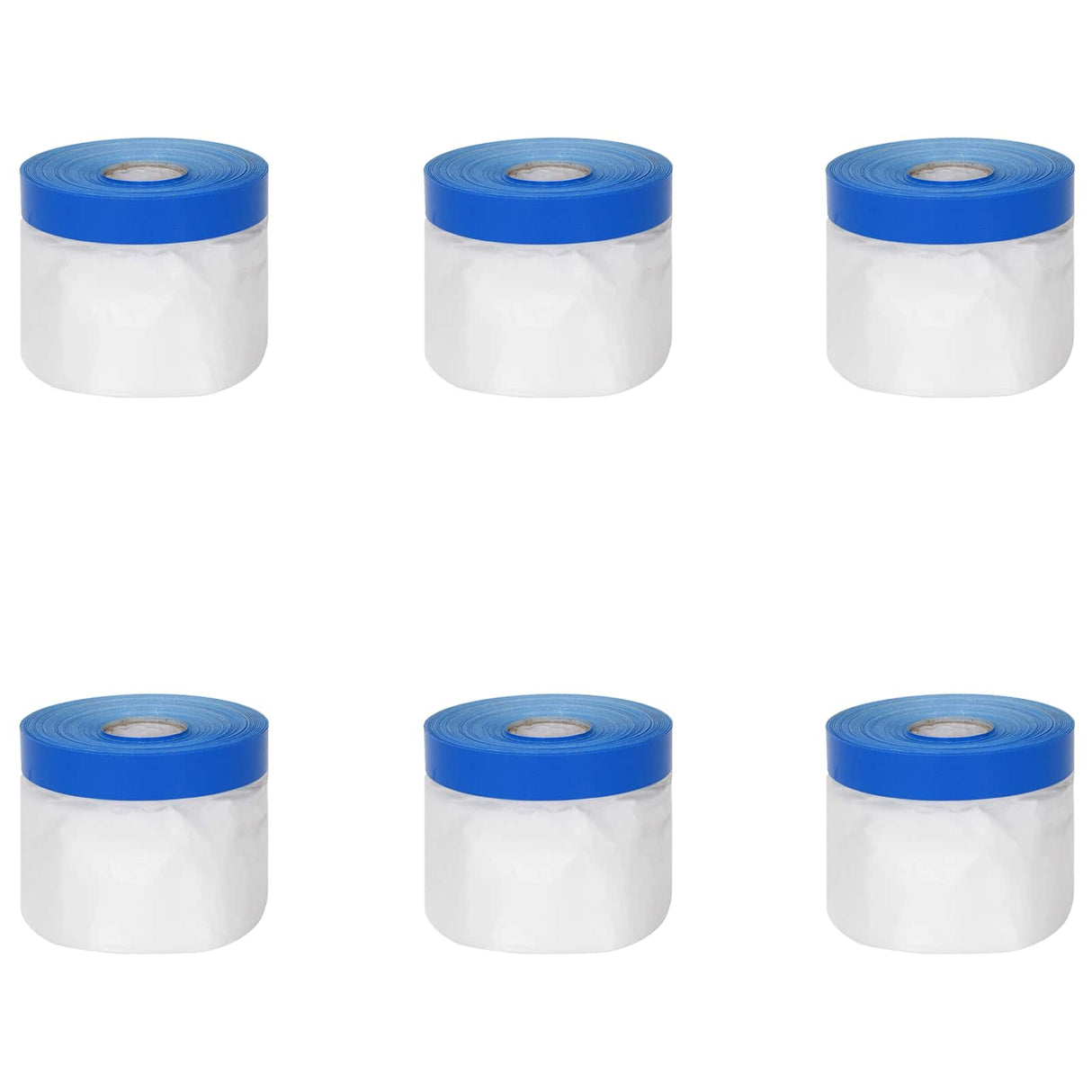 vidaXL Maskerfolie met zelfklevende tape 6 pcs Doorzichtig en Blauw